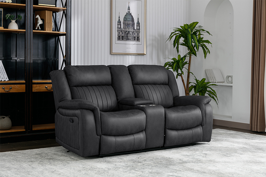RC-7756 Polyester Tech Fabric Manual lepo Loveseat -konsolilla