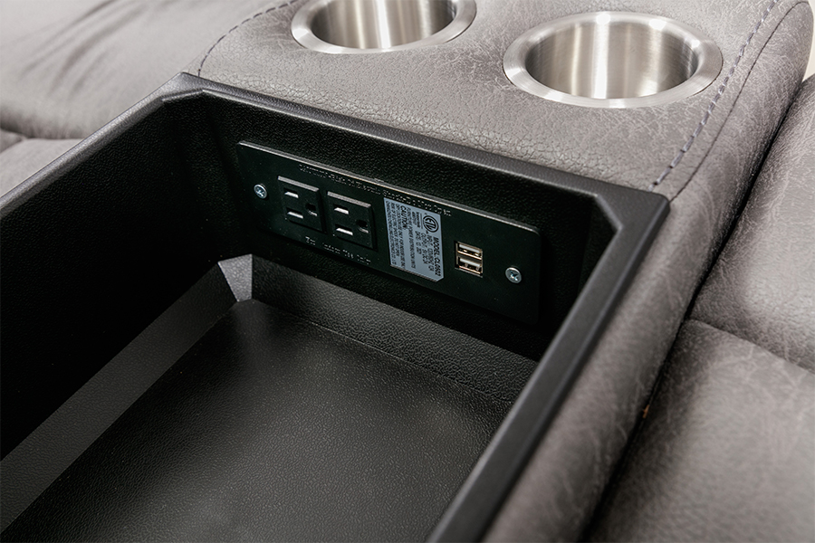 RC-7756 Polyester Tech Fabric Manual lepo Loveseat -konsolilla